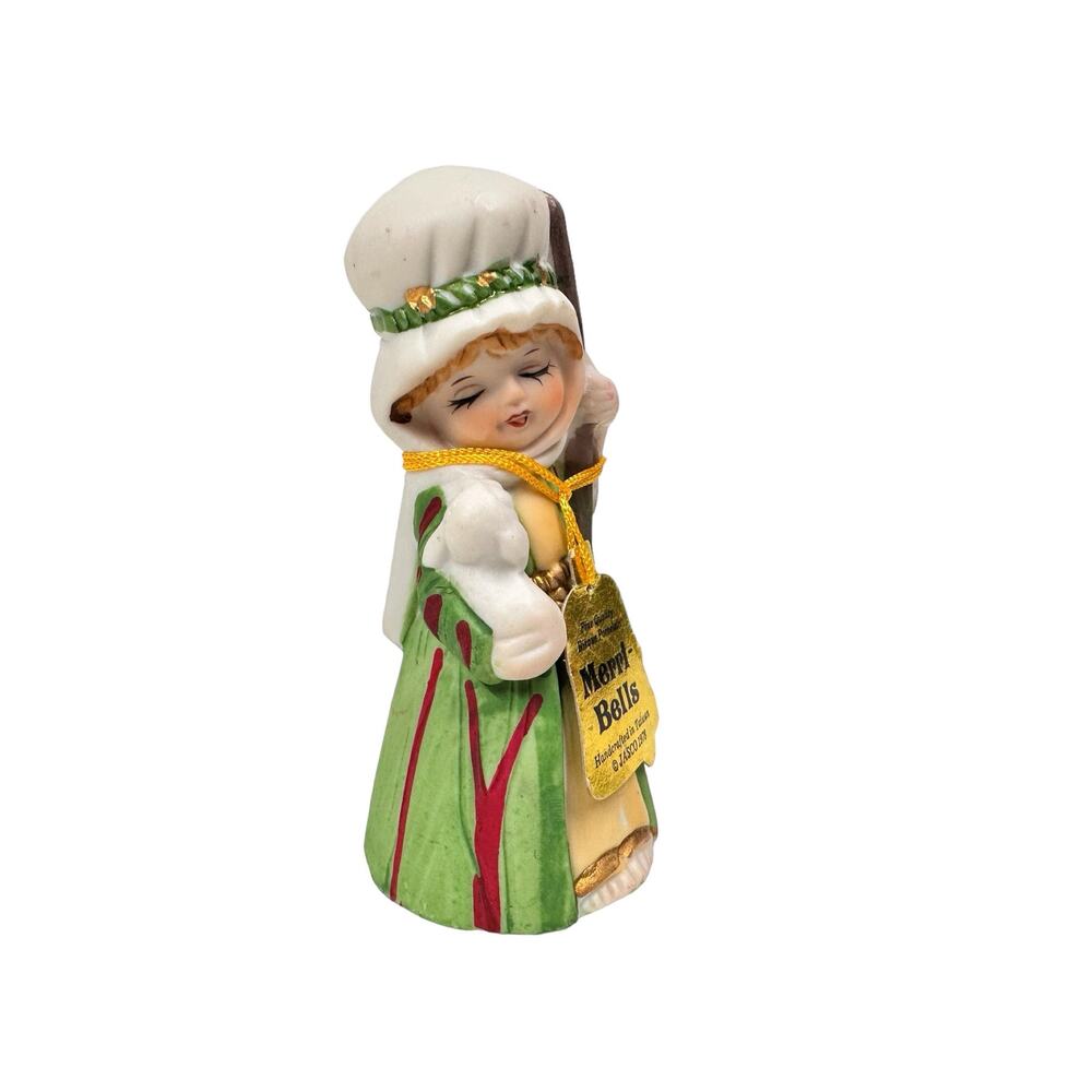 Vintage JASCO Merri-Bells Shepherd Girl with Lamb 1978 Christmas‎ Holiday Bell